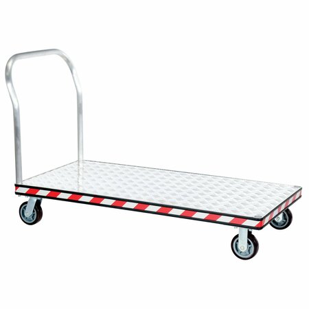 VESTIL Aluminum Treadplate Platform Truck Single Handle 30 x 60 ATP-C-3060